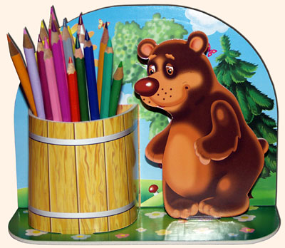 Медвежонок. Карандашница. Набор для детского творчества Олеси Емельяновой. С карандашами