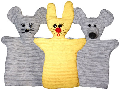 Готовые куклы перчатки. Солнечный зайчик и две мышки