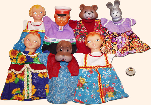 Русские народные сказки. Дочь и падчерица. Домашний кукольный театр в коробке. Куклы набора