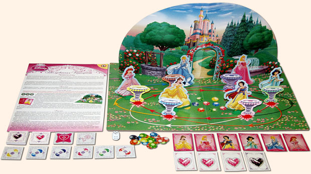 Заколдованная принцесса. Настольная игра для девочек от 6 до 9 лет. Настольные игры Олеси Емельяновой. Вид поля