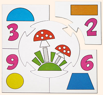 Настольные игры Олеси Емельяновой. Каталог. Учись, играя: Аппликация. Детский дидактический набор пазлов - для малышей от 4 до 7 лет. Карточка