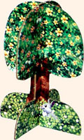 Настольные игры Олеси Емельяновой. Картонное сборное дерево на поле игры Винни и Слонотоп.