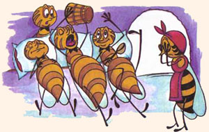 Пчелы и трутни перед судом осы. Инсценировка басни Федра