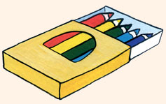 Цветные карандаши в коробке.